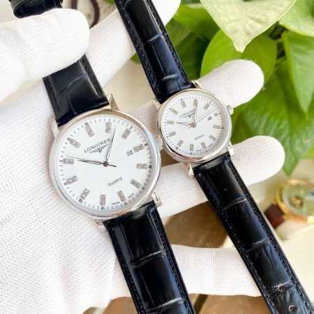 白 金 钢带+20。浪琴-Longines精品情侣对表携手而来，简约精致，品质精湛，热卖全城。采用进口石英机芯，顶级316精钢表壳，进口小牛皮表带，矿物质超强镜 - 点击图像关闭