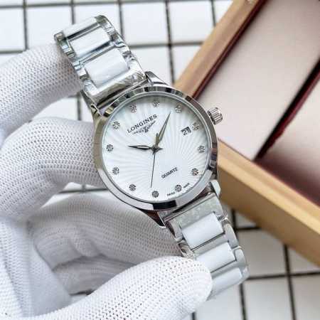 白 金 钢带+20陶瓷40最新经典浪琴-Longines 女表 原装进口石英机芯 钢化玻璃 316L精钢表壳 直径女30Mm 厚8Mm如果今天的阳光停止了它耀眼 - 点击图像关闭