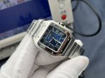 Bv出品 市场最高版本 卡地亚山度士女庄Santos De Cartier腕表 1表壳：316不锈钢 2把的：七角形表冠 镶嵌一颗多切面蓝宝石 3表盘：阳光射线