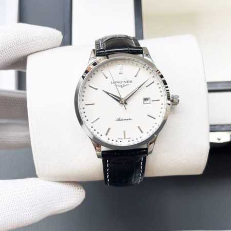白壳 金壳 钢带+20浪琴-Longines火爆新品 搭载全自动机械机芯 316精钢表壳 简约时尚 优雅尊贵 矿物质强化玻璃镜面 真牛皮表带 商务休闲 精致型男 - 点击图像关闭