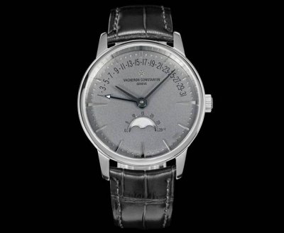 全新升级版Vacheron Constantin 经典之美品鉴江诗丹顿传承逆跳日历款腕表 型号40 00R-B329。盘面设计独树一帜，功能简单实用。采用自制C