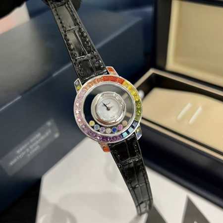 白 .玫 .随机赠送小牛皮表带1条 最新萧邦彩虹钻萧邦快乐钻一直是女表中的翘楚，对萧邦这个系列的创意一直中毒很深，这款彩虹钻属于萧邦的高级珠宝系列！该腕表尺寸大 - 点击图像关闭