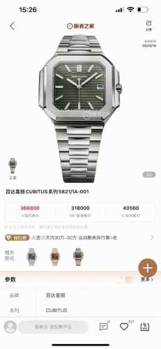 独家实拍图 百达翡丽Cubitus系列 5821 1Ar-001 Patek Philippe Swiss Movement 公价 544700