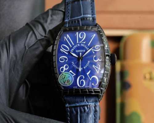 法兰克 穆勒 Franck Muller 55*42*13Mm 全自动机械机芯 双面小牛皮原装针扣 酒桶形拱桥状壳 烈日之下 万众瞩目