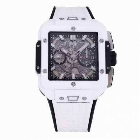 Bbf全新核心作品 Hublot宇舶表荣耀发布全新Square Bang Unico全陶瓷腕表 恒宝方形大爆炸 不计成本采用高透蓝宝石字面 上下桥形蓝宝石 采用 - 点击图像关闭
