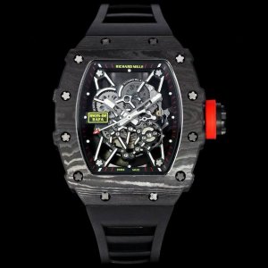 Richard Mille 理查米尔 Rm 2 碳纤维系列 我们每一只壳全部是手工制作纹路 每一只壳纹路全部不同 特点 1:此复刻版表壳和底盖釆用高密度进口nt