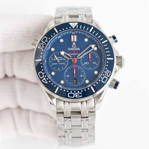 Sj出品 胶带款 钢带款 欧米茄 Omega 海马300米 Gr3 1：字盘面光泽度透亮 海马300系列 2：表壳拉沙细腻纹路线条不会出现断纹，圈口转动声音清脆