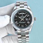 速卖通爆款日志双历防机械走时实心钢带三度防水批￥