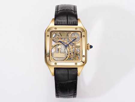 Sj出品 卡地亚 Cartier 山度士镂空系列 Jr8 卡地亚超神之作 专柜设计师联手 参数与正品同步 表径:43.5X31.4Mm机芯瑞士1042改制原装款 - 点击图像关闭