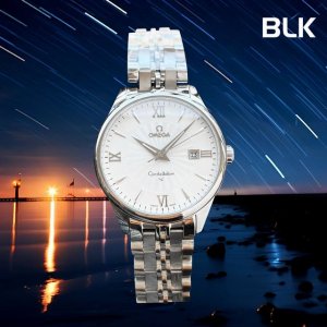 Blk最新升级！全新ω欧米茄男士商务手表全面上市,41Mm直径！背面采用全透明零遮挡设计，8215西铁城原装进口全自动机械机芯！！走时精准，904L精钢结构，可