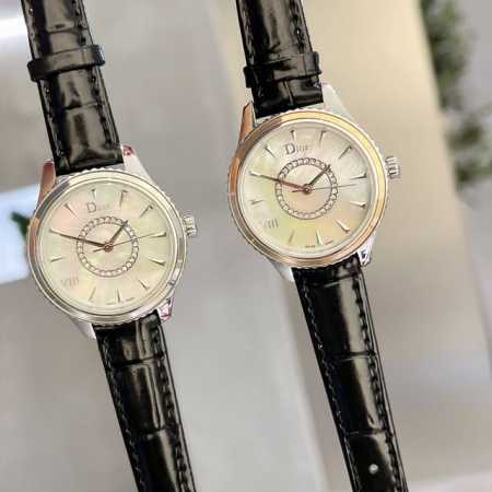 金白同价 Dior Viii Montaigne迪奥 高版本 瑞士石英 表径：33Mm 蓝宝石镜面 小牛皮真皮表带 ，原装一比一开模定制 ，Cnc多层品控，所有 - 点击图像关闭