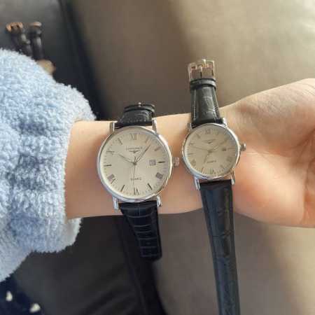 白壳 玫 钢带加20 实物拍摄 品牌 浪琴-Longines 类型 情侣对表 表壳 316精钢 做工优质 表带 进口小牛皮 316精钢 两种可选 机芯 进口石英 - 点击图像关闭