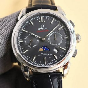 白壳 金玫壳 欧米茄 Omega 复杂系列六针男表爆款 多功能腕表！ 1搭载原装进口9100星期月份月相动能功能机芯机械表！ 2表盘上采用经典独家内影灯砖作为刻