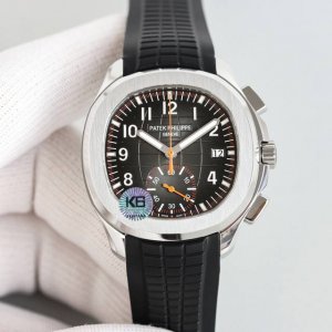 白 金 Mma-百达翡丽 Aquanaut系列，手雷系列 腕表型号：5968A-001 pp 50毫米不锈钢表壳 计时指针、精确至四分之一秒的外缘轨道式刻度、6