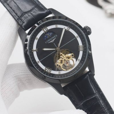 尊享价： 品牌：浪琴-Longines 类型：男士腕表 壳套：顶级版316精钢L 表带：进口小牛皮表带 316精钢表带 机芯：全自动机械机芯 镜面：矿物质防刮镜