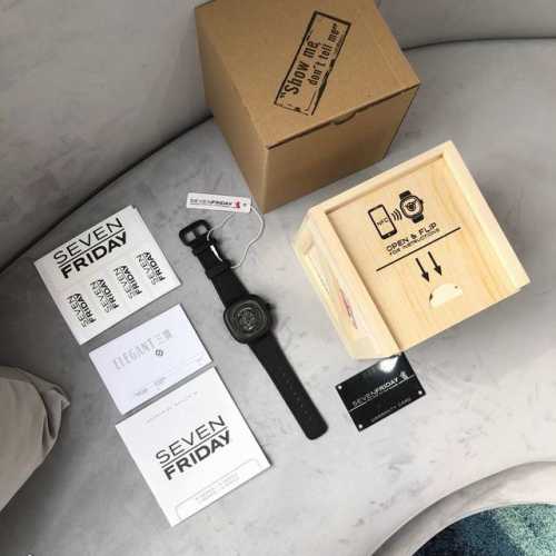 一手工厂P出 所有款式都有现货 包装完好无理由退换 原单七个星期五 Sevenfriday自动机械男表Sf- D1-Ad282 赠送原长黑色硅胶带一付 支持Nf