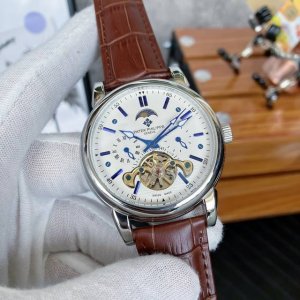 白450 金610品牌: 百达翡丽(飞轮新品，商务休闲）奢华大气类型：精品男士腕表（新品）表带：真牛皮表带(舒适)/316L精钢表带(耐用)机芯:高级机械机芯（