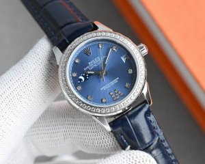 白 金 钢带50 年度爆款推荐最佳女款 劳力士新款R Olex 淑女珠宝系列 月[月亮]相系列9字位日月星辰功能，搭载原装进口Call8217月相机芯 0返修0