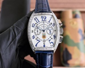 白光壳 玫+20 雕花壳+20 钻圈+ 法兰克穆勒 Franck Muller 40*52Mm 酒桶型壳身 日本多功能石英机芯 头层小牛皮表带原装针扣 独特的f