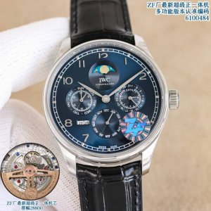 Zf厂最新新品 万国葡萄牙系列万年历腕表，复刻界最复杂的腕表，所有功能同步原装，所有功能调节通过把头控制，搭配正一体机机芯！腕表摆幅 0节拍！摆轮位置真砝码一体