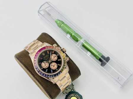 Vrs Factory2021最新力作 墙裂推荐 市场最高版本 顶级复刻 劳力士rolex宇宙计型迪通拿腕表 外圈镶嵌彩虹渐变色蓝宝石 代替了经典的测速外圈 表 - 点击图像关闭