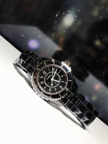 250香奈儿Chanel系列-J12 黑色烤漆陶瓷腕表 顶级 原装石英女表33Mm 实物拍摄