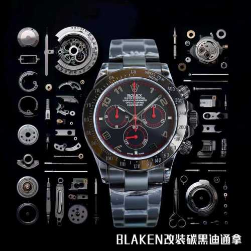 顶级复刻 黑壳 钻 Blaken 劳力士 Rolex 迪通拿系列 B33 超薄升级12.3Mm最新第四代迪通拿精钢全黑款！最新碳黑真空电镀复刻版40Mm高端品质
