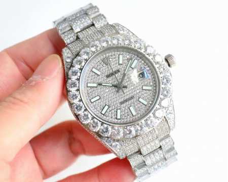 统一价 劳力士rolex 奢华极致满天星版本腕表904精钢打造 密镶顶级施华洛世奇美钻 奢华品质的诠释 璀璨夺目 魅力绽放 表壳表链全镶满美钻 金光闪闪 国产全 - 点击图像关闭