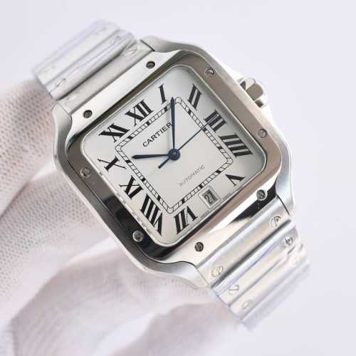 白壳 金壳 卡地亚 Cartier 山度士系列 Af1 1 表壳 正品开模 搭载最好的进口316L材质 2 表盘 正品开模出来的表盘 3 表针 瑞士工艺烧制蓝针