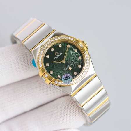 新品上市最新字面！官方对版，全套壳套钢带抛光升级版。 Tw厂欧米茄女款星座系列28Mm石英腕表 ，每个零件都是原装一比一开模。 1仿表史上首次搭载进口瑞士机芯 - 点击图像关闭