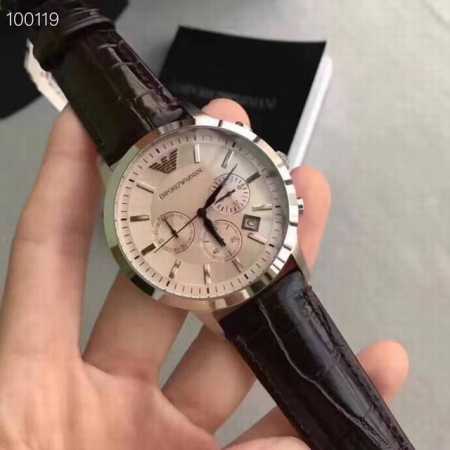 Armani阿玛尼ar2432 2433 2447 2473。多功能三眼计时男士腕表。 搭载多功能跑秒石英机芯，强大的分针计时 秒表计时 24小时同步，矿物质玻 - 点击图像关闭