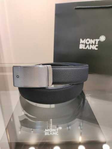 特 万宝龙男士自动腰带- 宽度34Mm 精品钢扣 精工打造 手感柔软 长短可以裁剪