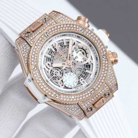 白壳 金壳 圈口钻 满钻 Zf 最新款新面出货 宇舶 恒宝 Hublot 英勇无畏，拳拳出击，简称“Hub”“恒宝”，Bigbang大爆炸元素材料计时码表v2版 - 点击图像关闭