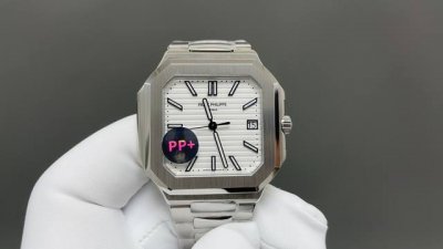 pp+ 百达翡丽 方形 新系列Cubitus 5821腕表 亮点特色 1机芯:搭载定制9015改Cal.26-330 Sc一体机 调时不停秒 调时不停秒 摆轮位