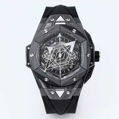 顶级复刻 黑 白 绿壳 Ol 恒宝 Hublot 宇舶表 Hb3 Big Bang Sang Bleu Ⅱ 刺青第二代腕表。运用立体几何图形，巧妙的构思，呈现出