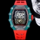richard Mille 理查米尔 Rm 1系列 搭载全自动进口机械机芯 尺寸40X50X16Mm 碳纤维材质打造的表圈和表柱作为架构支撑，进一步加固其精密结