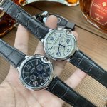 品牌：卡地亚 蓝气球系列 Cartier 爆款 精品男士腕表 真牛皮表带+原装扣 精钢表带，顶级六针多功能石英机芯 矿物质强化玻璃 精致精华 浩瀚大气 匠心独运