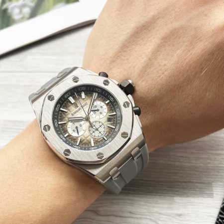 白 金 新款首发 一波狠货！ 原版开模 市场最高性价比版本 爱彼audemars Piguet 与原装一致，市场超高品质 爱彼皇家橡树离岸型系列，自动上链机械机 - 点击图像关闭