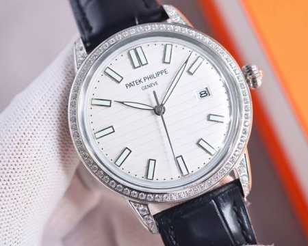 白壳 金壳 百达翡丽-Patek Philippe-火热新款式，新款锅盖，耗时长达8个月！超薄男士自动机械腕表，采用进口原装9015机芯，每小时振频28800次 - 点击图像关闭
