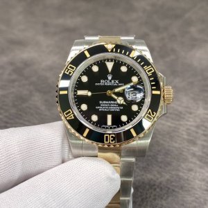 N厂劳力士间金系列 包18K黄金水鬼 圈口字体修正 字面修正为同正品一致 目前市场同款最好版本 真实材料18K包金 搭载稳定的3135机械机芯 尺寸40Mm 出