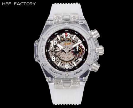 Hbf Factory 恒宝Hublot 宇舶表年度最佳复刻作品 宇舶Big Bang系列411.Jx.4802.Rt“全透明腕表” 精彩细节 1.还原正品表盘 - 点击图像关闭