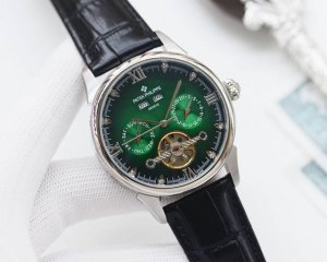 尊享价 品牌：百达翡丽-Patek Philippe 类型：男士腕表 壳套：顶级版316精钢l 表带：进口小牛皮表带 机芯：全自动进口机械机芯 镜面：矿物质防刮