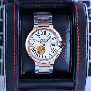 皮 钢带 金白同价 卡地亚 Cartier 蓝气球系列，精品男士腕表，劲爆镂空设计，精雕细琢，技艺精湛，尊贵大气，绅士风范。采用进口西铁城机械机芯 零返修 ，顶