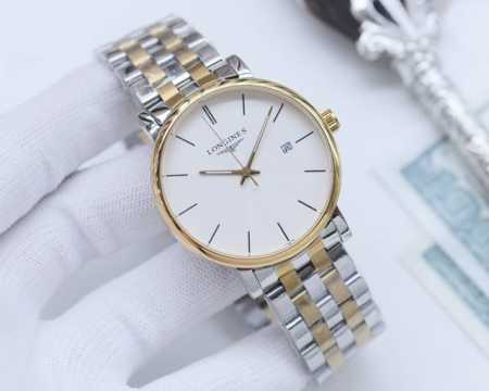 白壳 金壳 钢带20 品牌：浪琴-Longines 类型：男士腕表 壳套：顶级版316精钢l 表带：进口小牛皮表带 316L精钢表带 机芯：全自动机械机芯 镜面 - 点击图像关闭