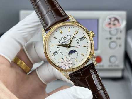 白 -金 钻+100 Gr新品，最高版本，配重版本，特惠，原装重量，百达翡丽 古典超级复杂多功能5496R万年历系列腕表，儒雅而至！1 精彩细节与优点 此腕表尺 - 点击图像关闭