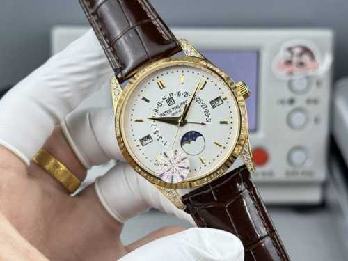 白 -金 钻+100 Gr新品，最高版本，配重版本，特惠，原装重量，百达翡丽 古典超级复杂多功能5496R万年历系列腕表，儒雅而至！1 精彩细节与优点 此腕表尺