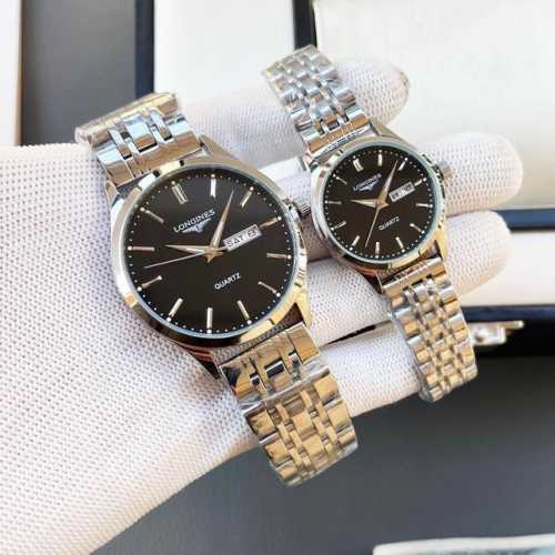 白壳 金壳 钢带+20浪琴-Longines 精品情侣腕表 经典三针设计 尊贵大气 绅士风范 卓越品质 热卖全城 采用进口石英机芯 顶级316精钢表壳 进口小牛
