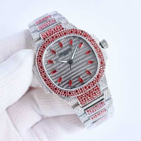 Gr 出品 Gr Factory 墙裂推荐 重金打造经典时计 百达翡丽 Pp7118女士鹦鹉螺 R69 满钻限量款 少量到货！三款7118满钻腕表分别镶嵌红宝石 - 点击图像关闭