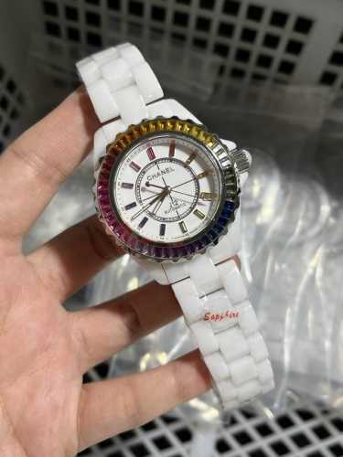 新品发布 Chanel Electro Dream系列 彩虹十二色T钻机械腕表 尺寸38Mm
