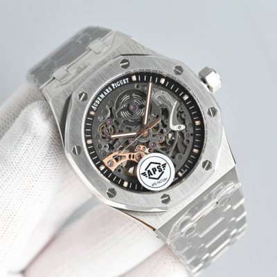 白钢 玫 黑 Aps新款爱彼皇家橡树离岸型 7St.Oo. St.01男士机械腕表 Calibre 3132一体机芯，41Mm直径，深灰色表盘形状：圆形表盘材质